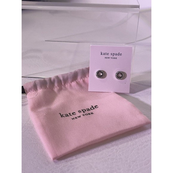 New Kate Spade Round Spade in Circle Earrings New No Tags - Picture 1 of 3